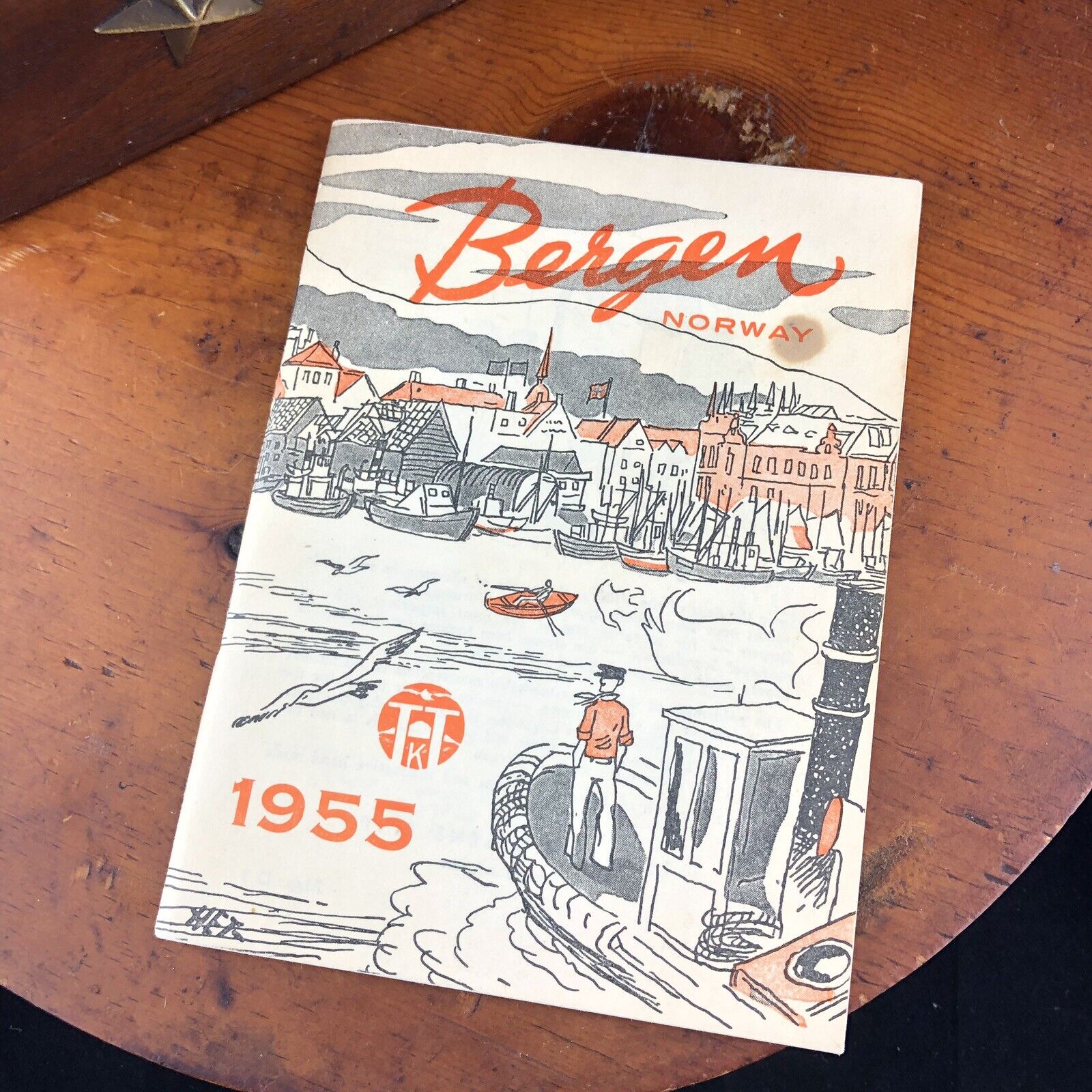 Vtg 1955 Bergen Norway History Travel Booklet Hetland Artist