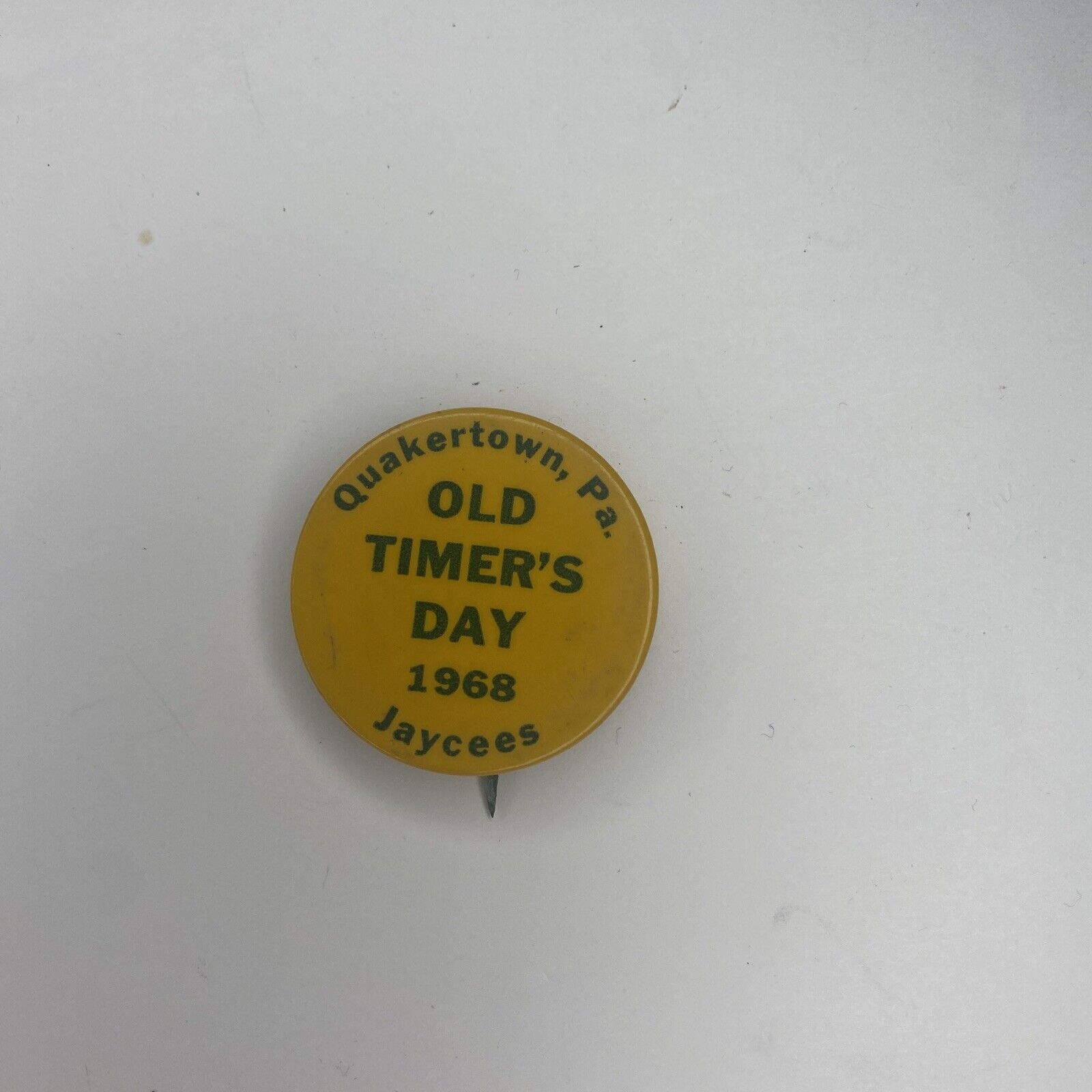 Vintage Old Timers Day 1968 Quakertown Pennsylvania Pin Button Jaycees