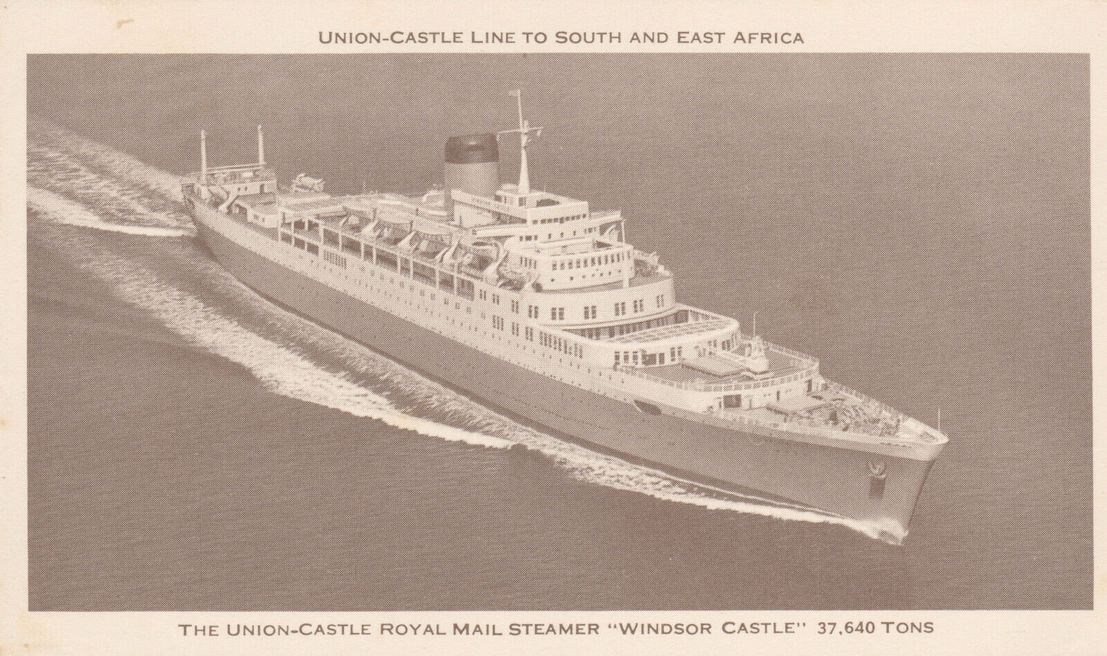Collection Union-Castle Line post card, deck plans, brochure, sailing schedules.