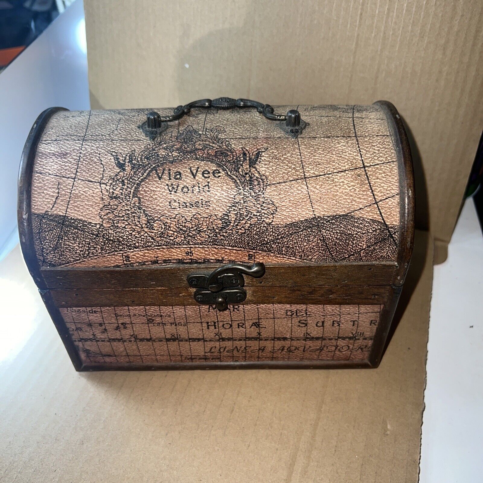 Vintage Wooden Decorative Trinket Boxes Small Storage Jewelry Box Treasure Chest
