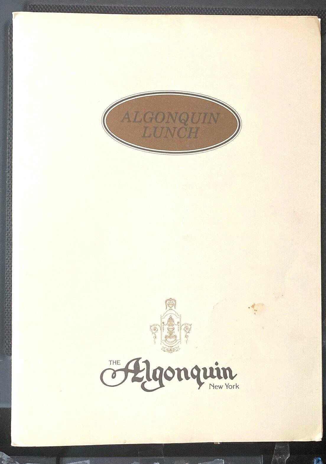 Hotel Algonquin dinner menu New York 1990s VINTAGE NM nice condition