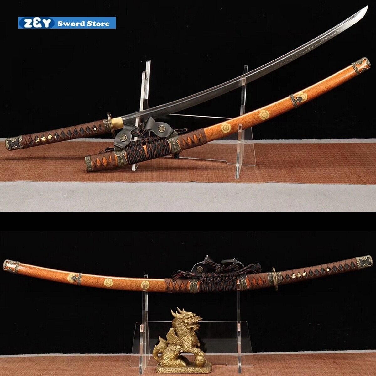 Tachi T10 Steel Katana Battle Ready Sharp Japanese Samurai Sword Real Hamon 