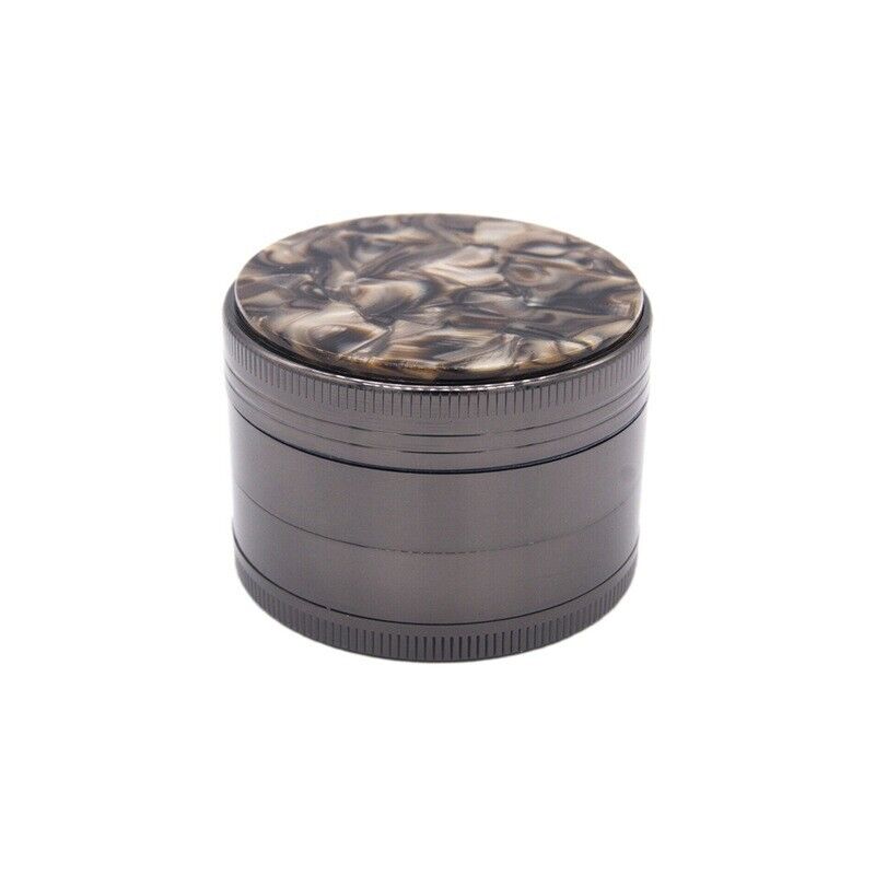 Marbled diameter 50mm 4-layer zinc alloy smoke grinder multi-color mill