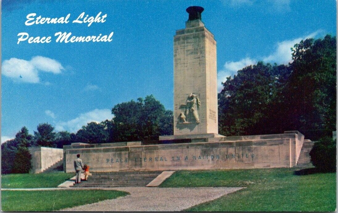 Postcard Pennsylvania Gettysburg Eternal Light Peace Memorial c1950s PA Vintage