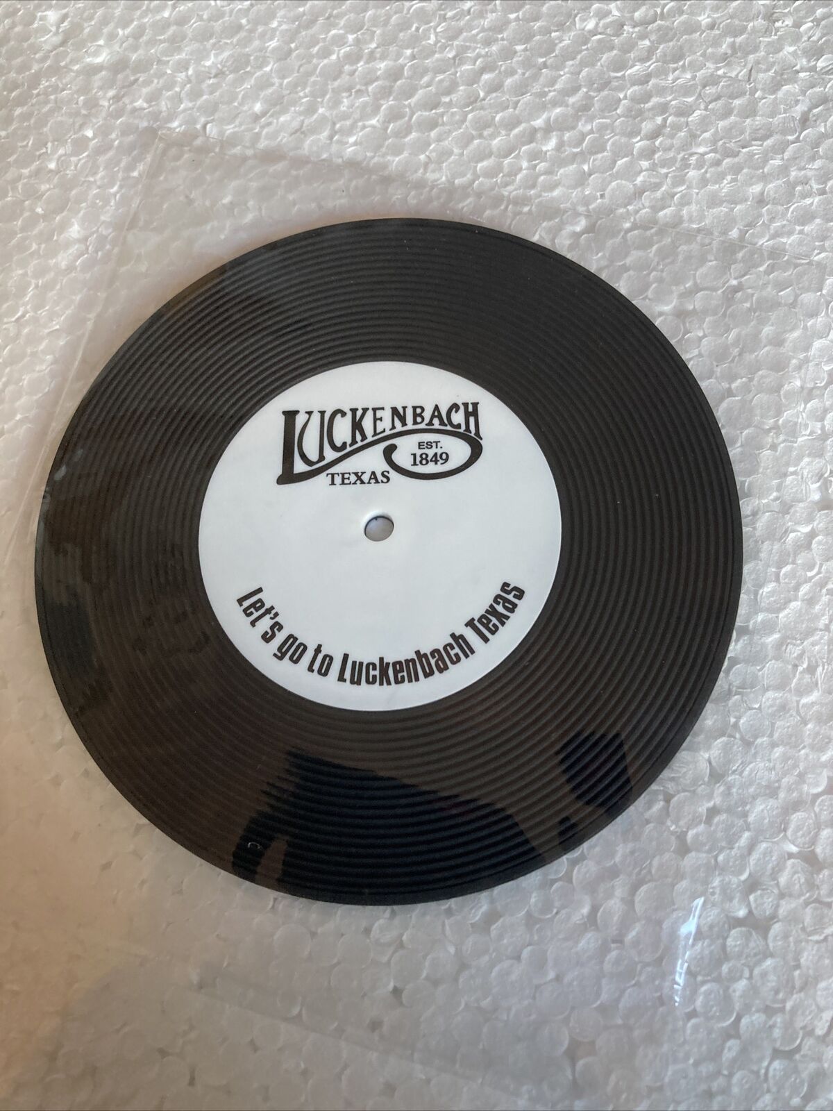 Luckenbach Texas Coaster (Record Shape)