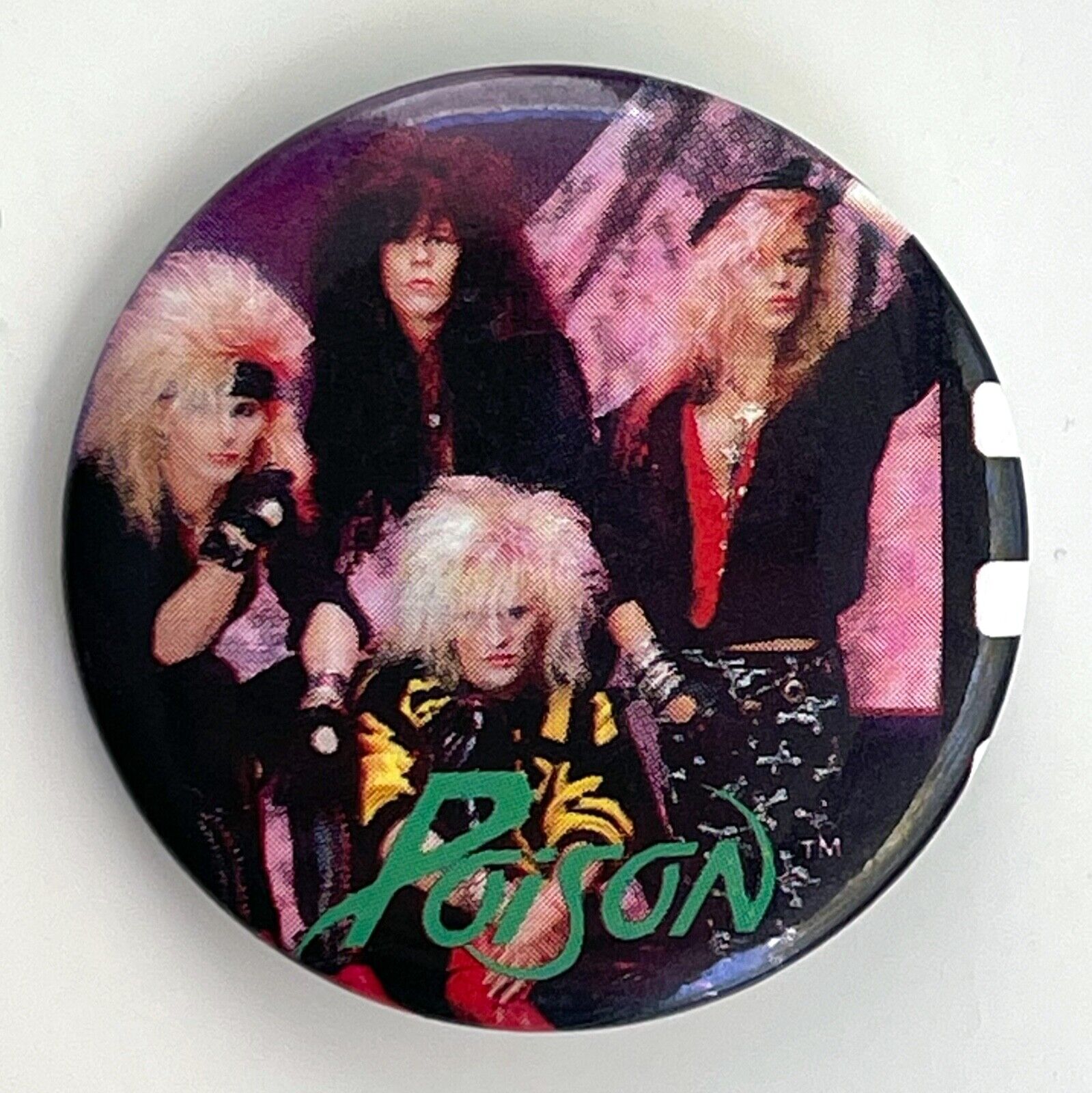 Vintage 1987 POISON button licensed pin 1.5\