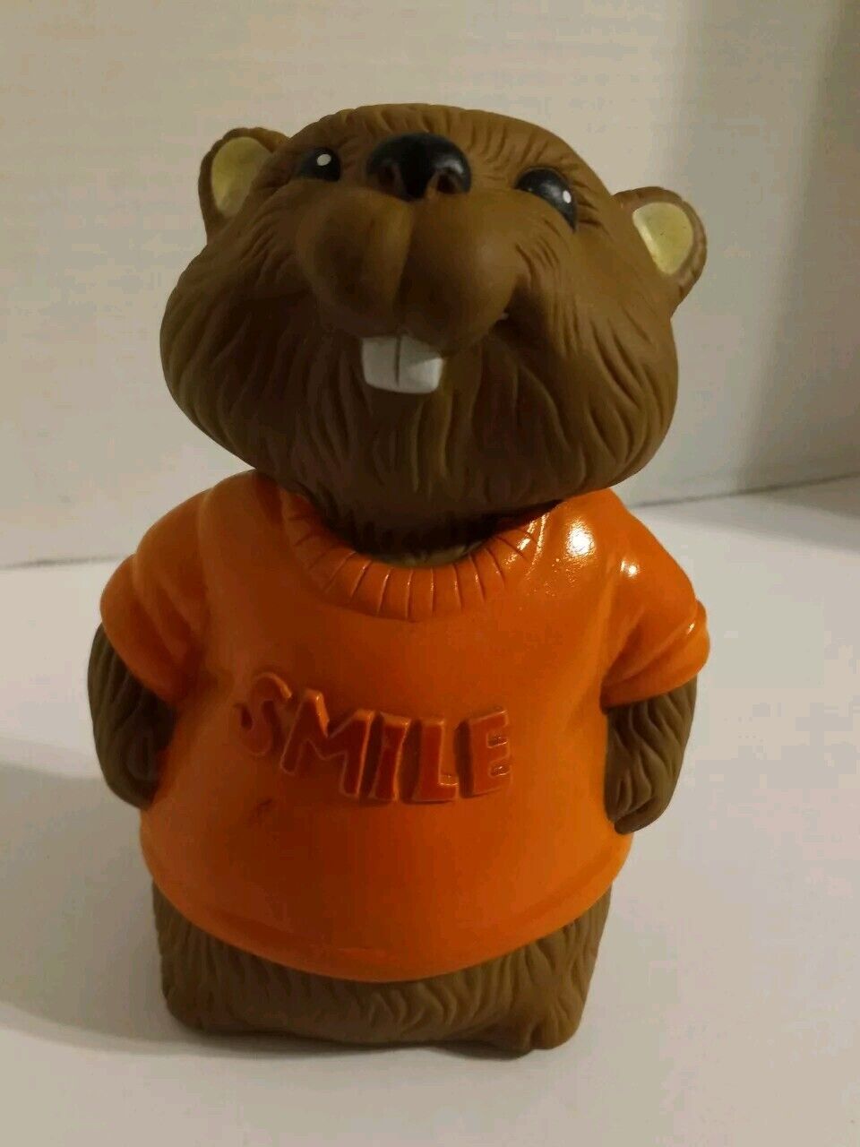 Vintage 1980 6” HALLMARK Shirt Tales Beaver “Smile” Squeak Toy