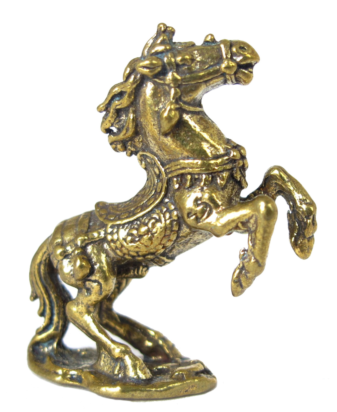 Brass Horse Thai Amulet Magic Powerful Wealth Luck Feng Shui Miniature Figure