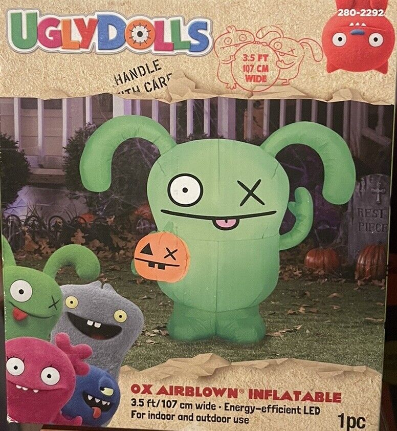 3.5’ HALLOWEEN Ugly dolls Ox lighted INFLATABLE AIRBLOWN yard decor