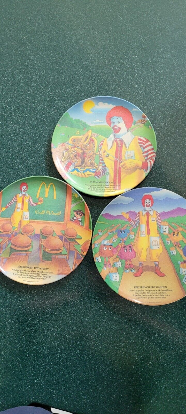 Set of 3 McDonalds Ronald McDonald Plastic Collectors Plates Vintage 1989