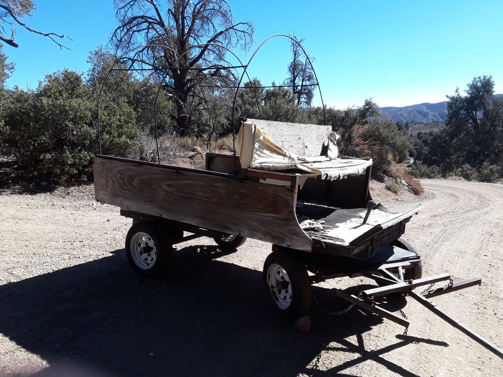 Horse Drawn Covered Wagon - Currently Set Up For Ponies To Pull