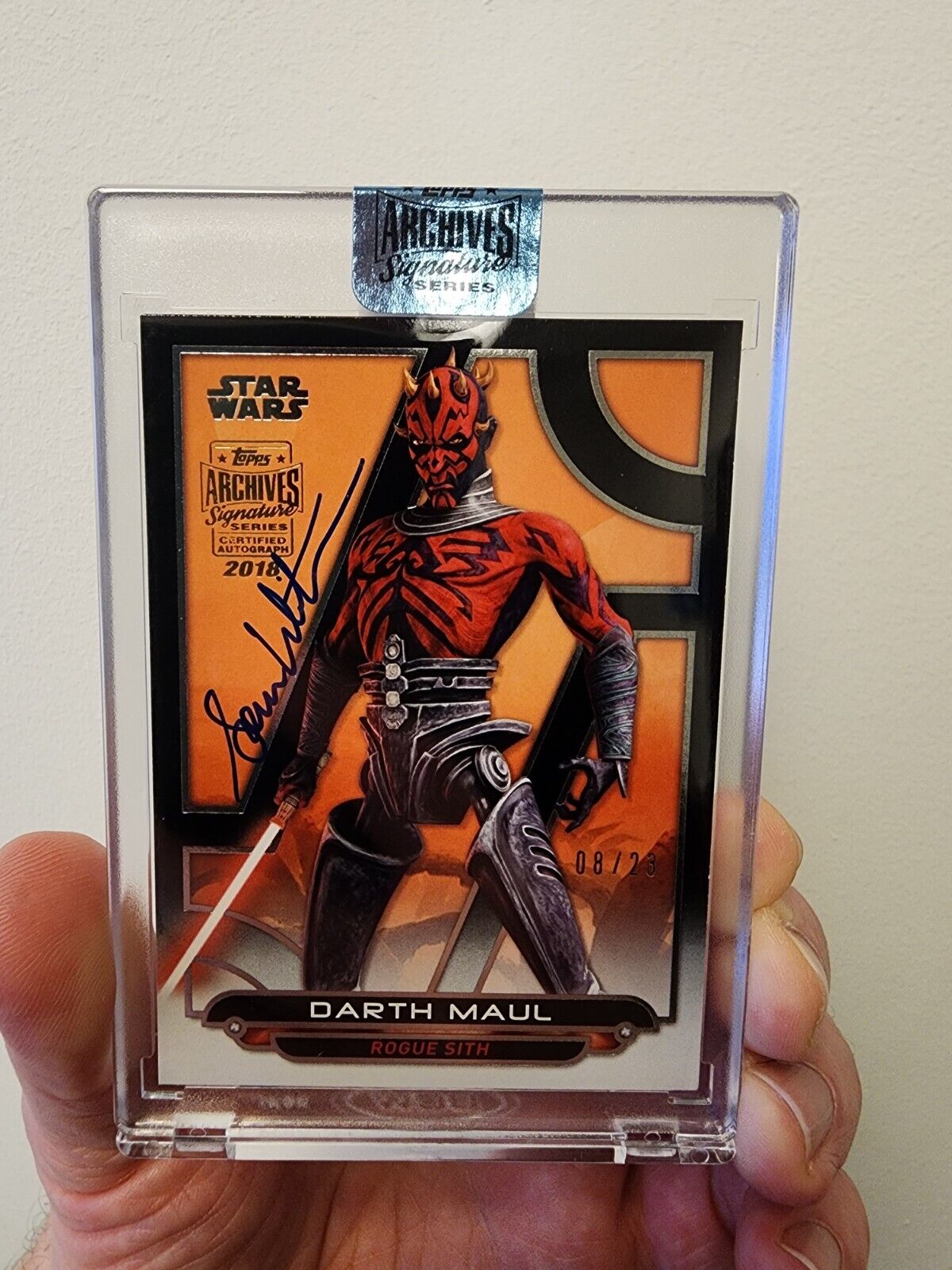 Darth Maul 2018 Topps Archives Signature Series On Card Auto Sam Witwer /23