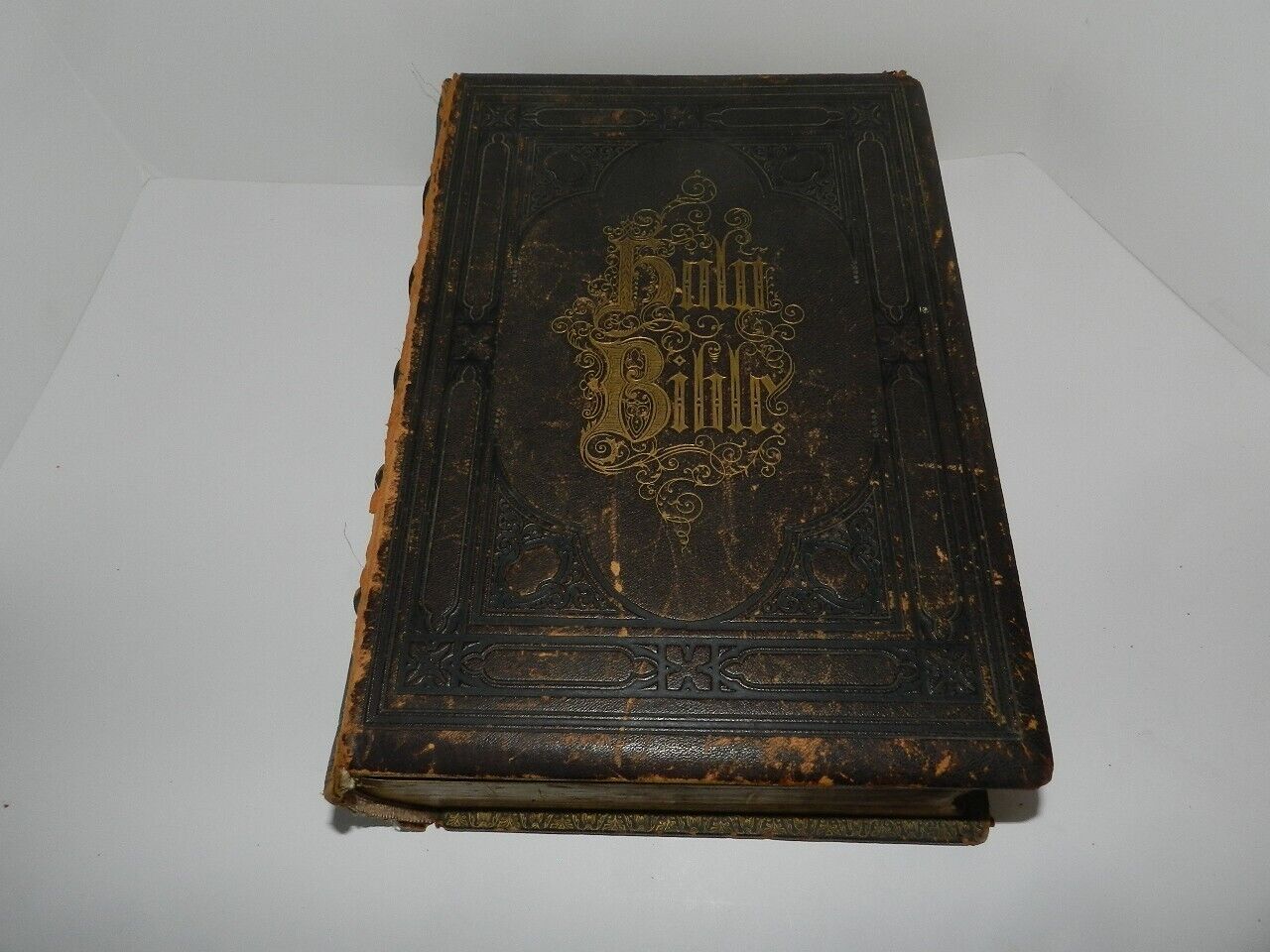 Antique Large Devotional Family Bible New & Old Testament Rev Alexander Fletcher