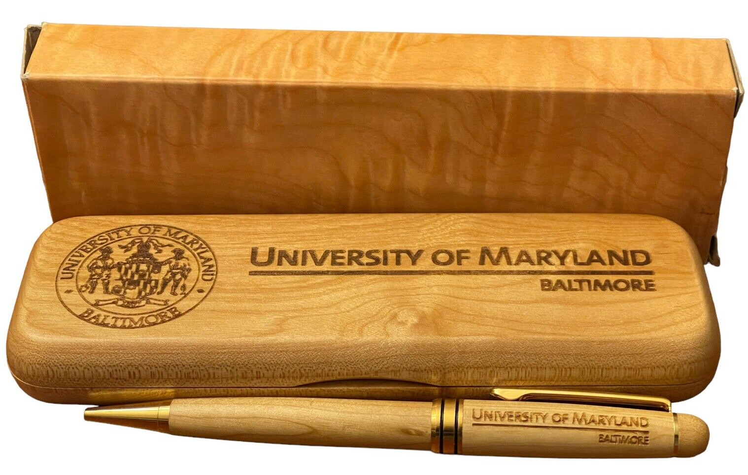 NEW University of Maryland Baltimore Engraved Wooden Pen Wooden Case