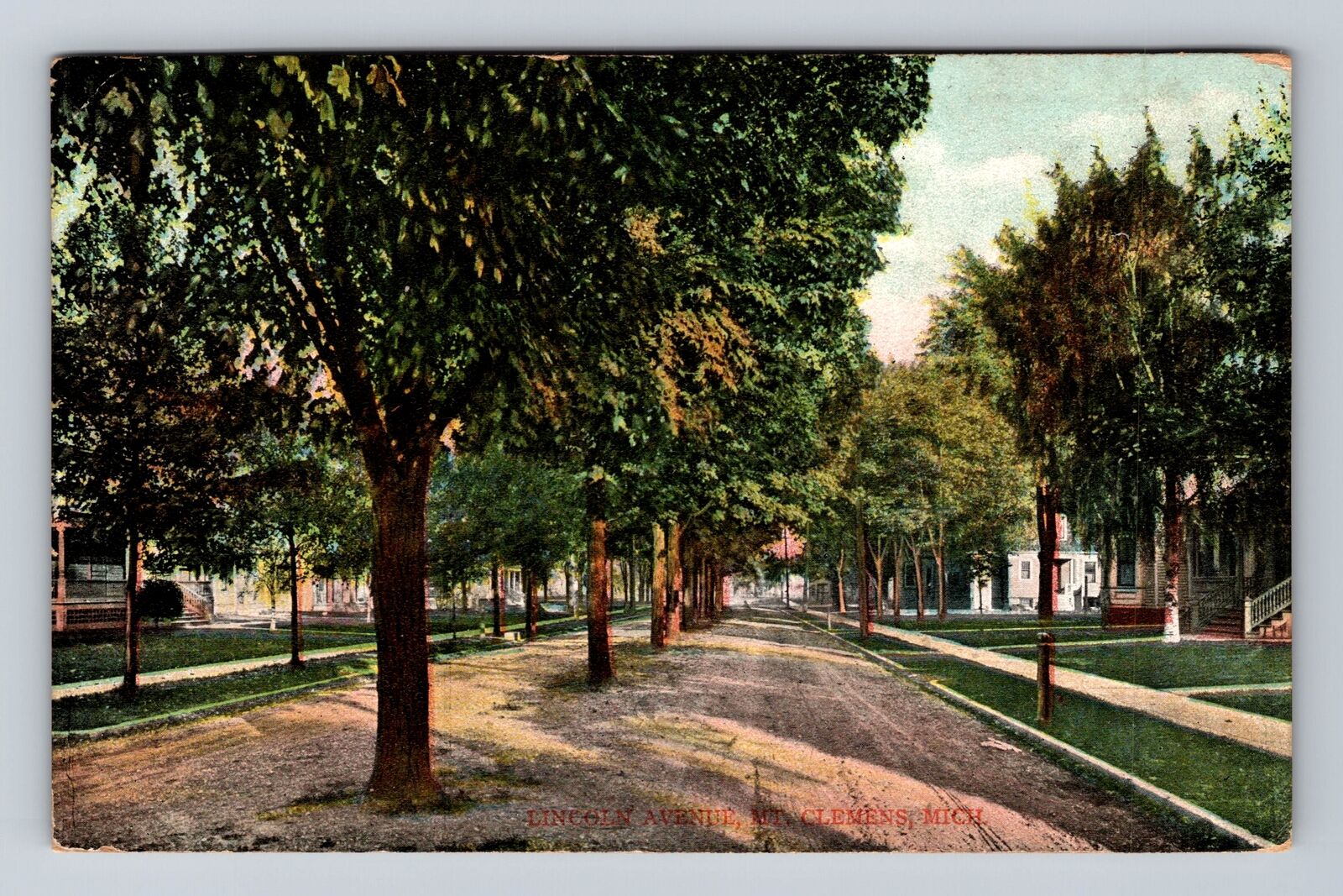 Mt Clemens MI-Michigan, Residences On Lincoln Avenue, Vintage c1910 Postcard