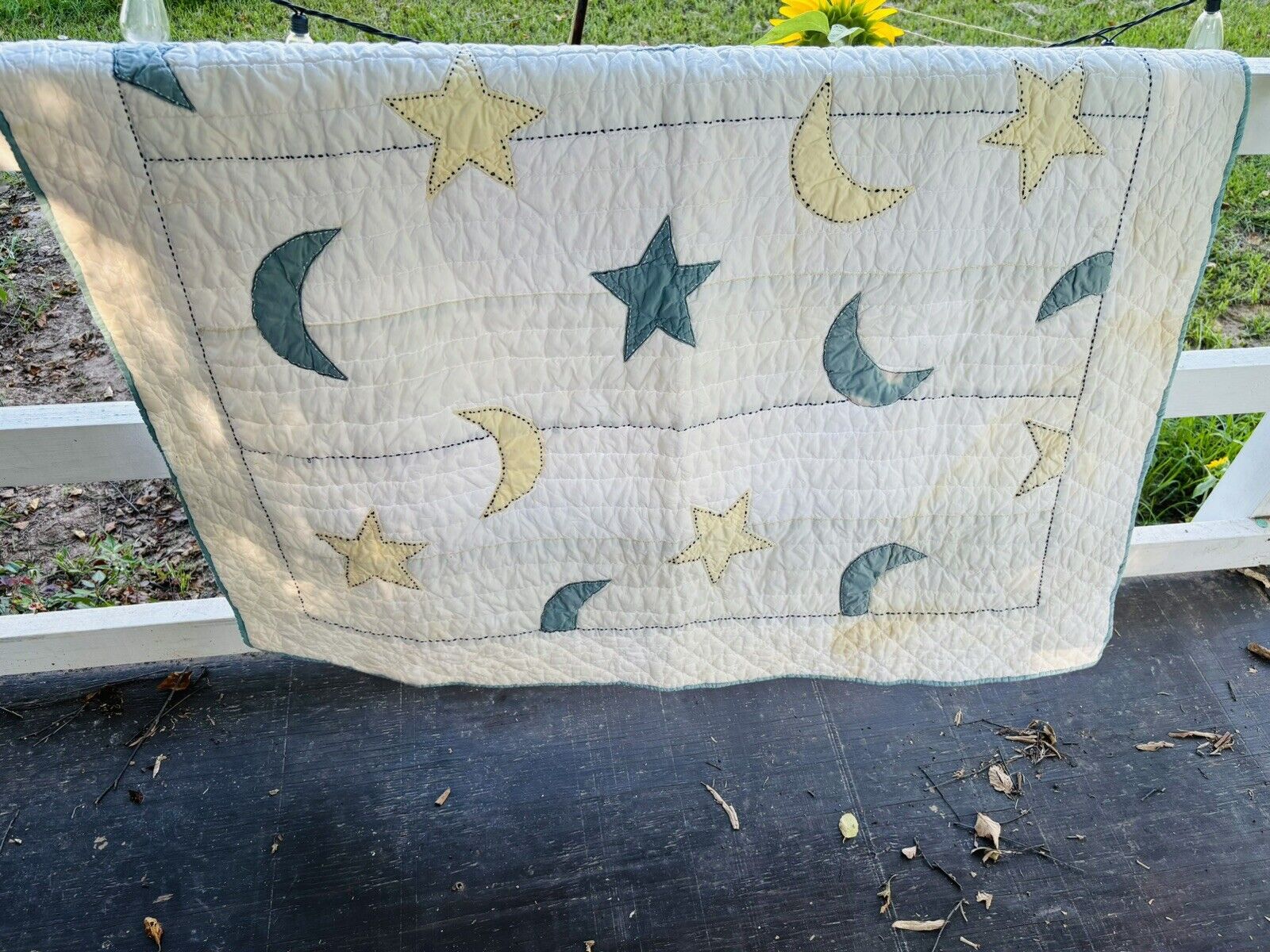 Antique Hand Stitched Baby Quilt From a Southern Louisiana Farm