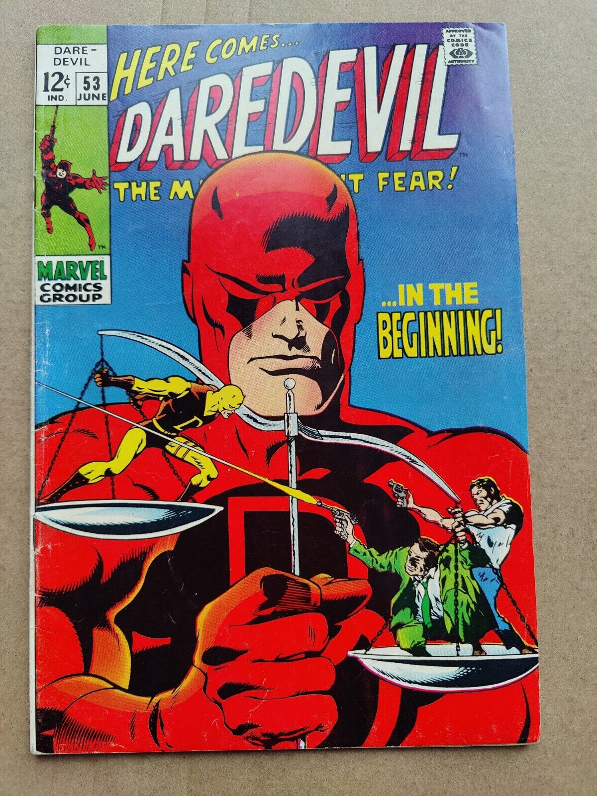Daredevil 53 Marvel Comics NICE Midgrade FN Gene Colan Origin Retold 1969