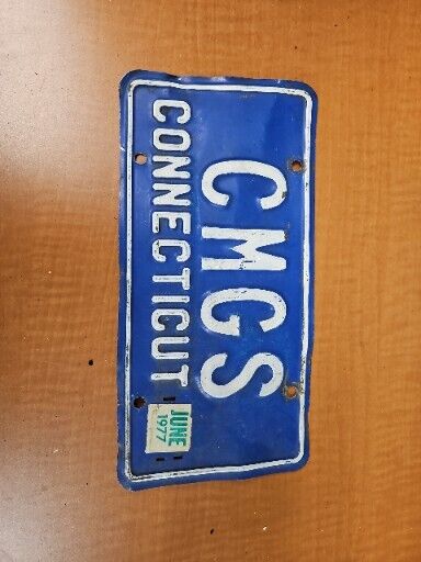 1977 Connecticut License Plate Tag Original.