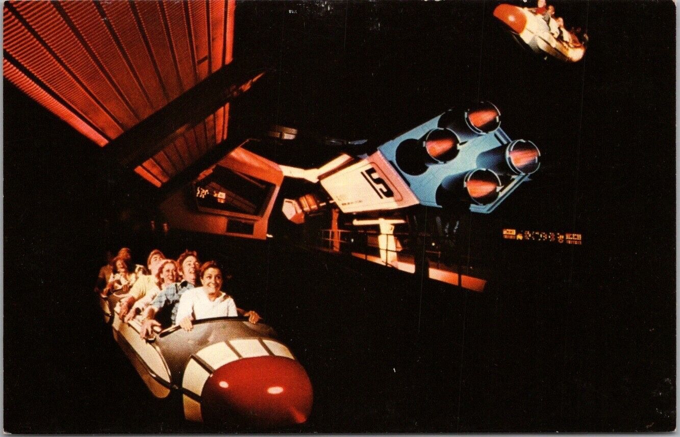 WALT DISNEY WORLD Orlando Postcard SPACE MOUNTAIN Ride interior View c1970s