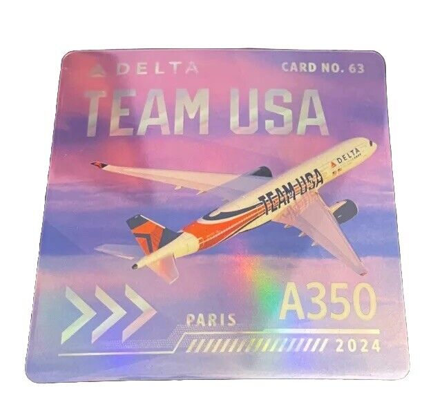 2024 Delta Air Lines Trading Cards Limited Edition Team USA Paris A350 No. 63
