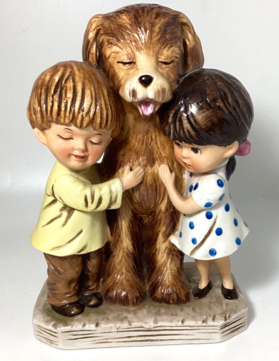 VTG Moppets 1973 Fran Mar Gorham Japan Boy Girl  Dog Collectible Figurine
