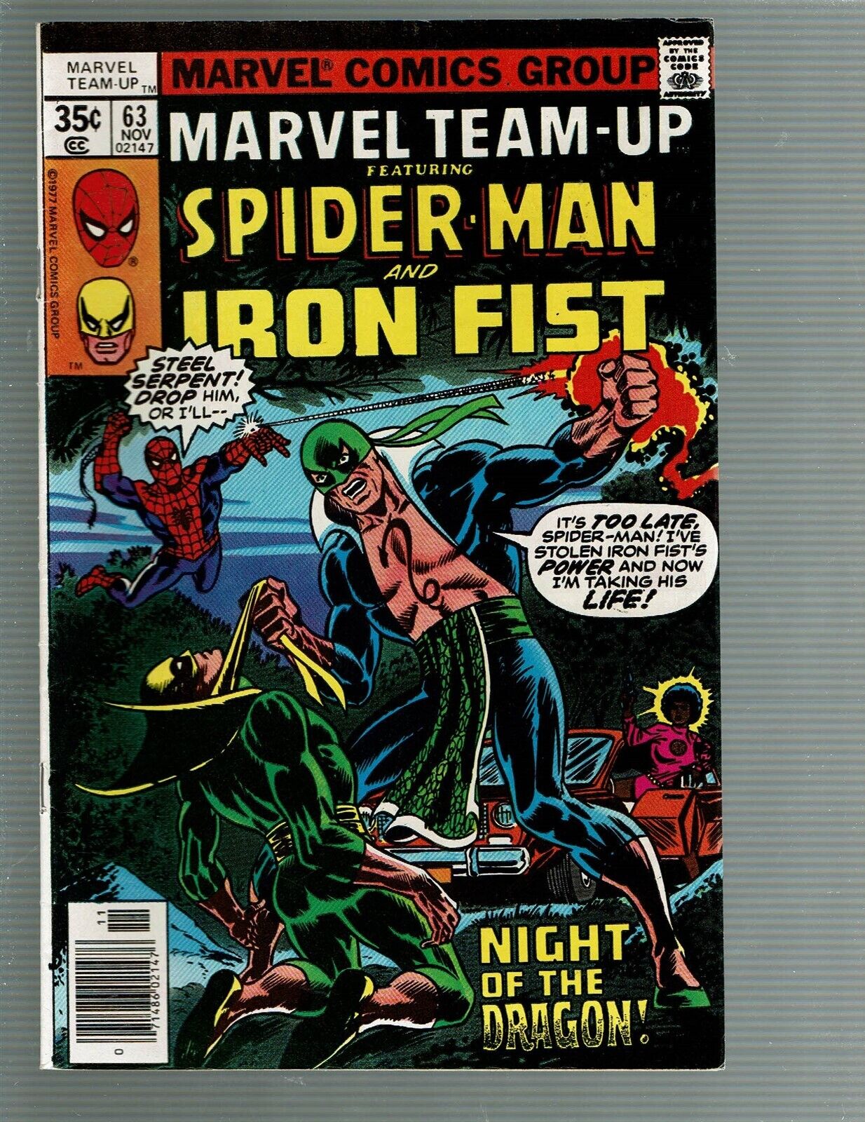 Marvel Team Up 63 Spider-Man Iron Fist Steel Serpent Byrne art VF+