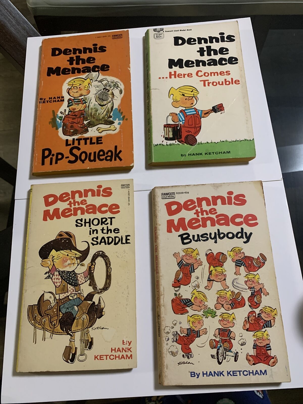Vintage Dennis the Menace Newspaper Comic Strip Book Lot Of 4 (1970’s) Fawcett