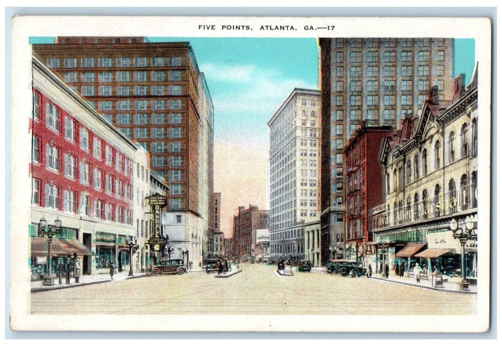 c1930\'s Five Points Atlanta Georgia GA Vintage Unposted Postcard