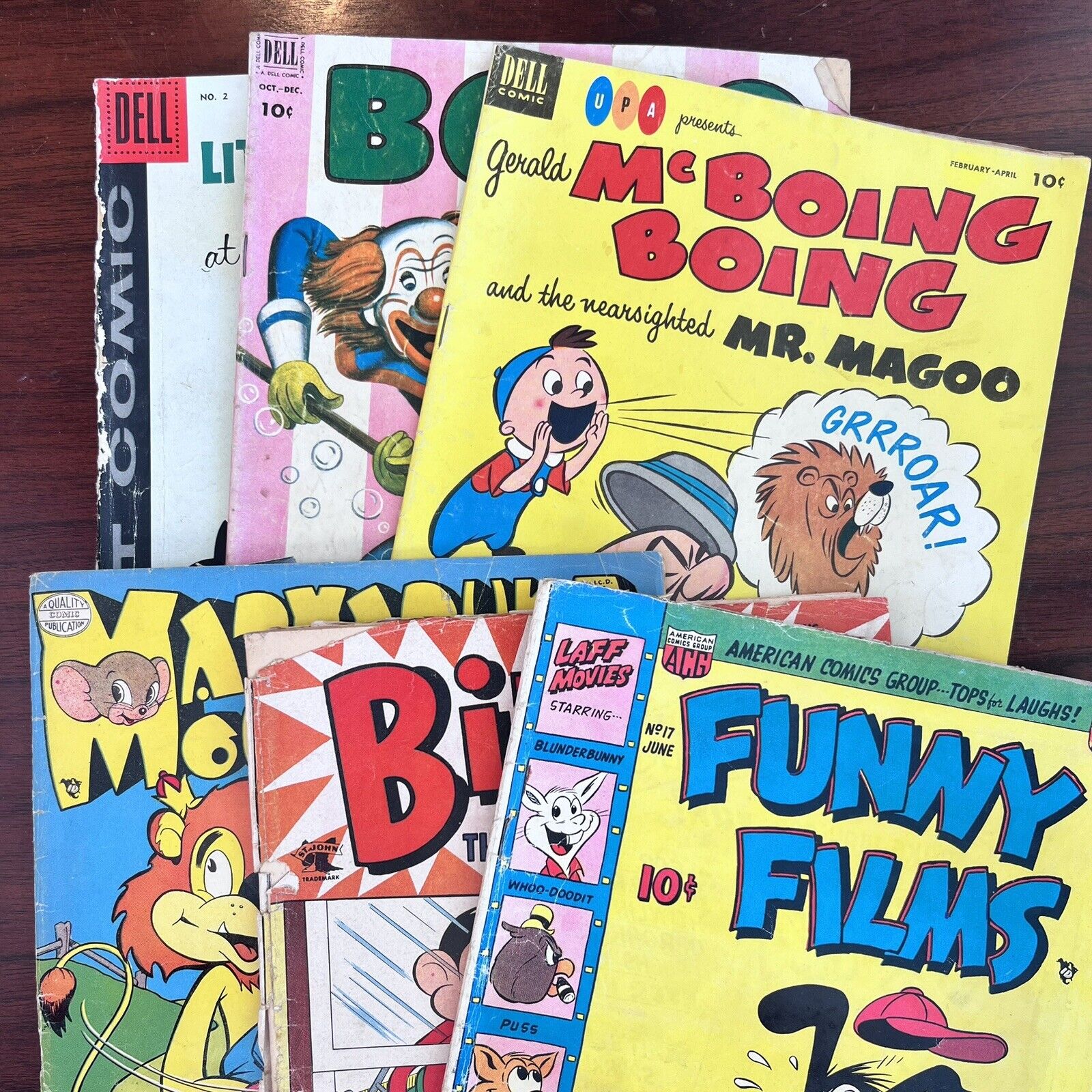 Lot of  1950\'s Comic Books Mr Magoo, Bozo, Marmaduke Mouse POOR CONDITION