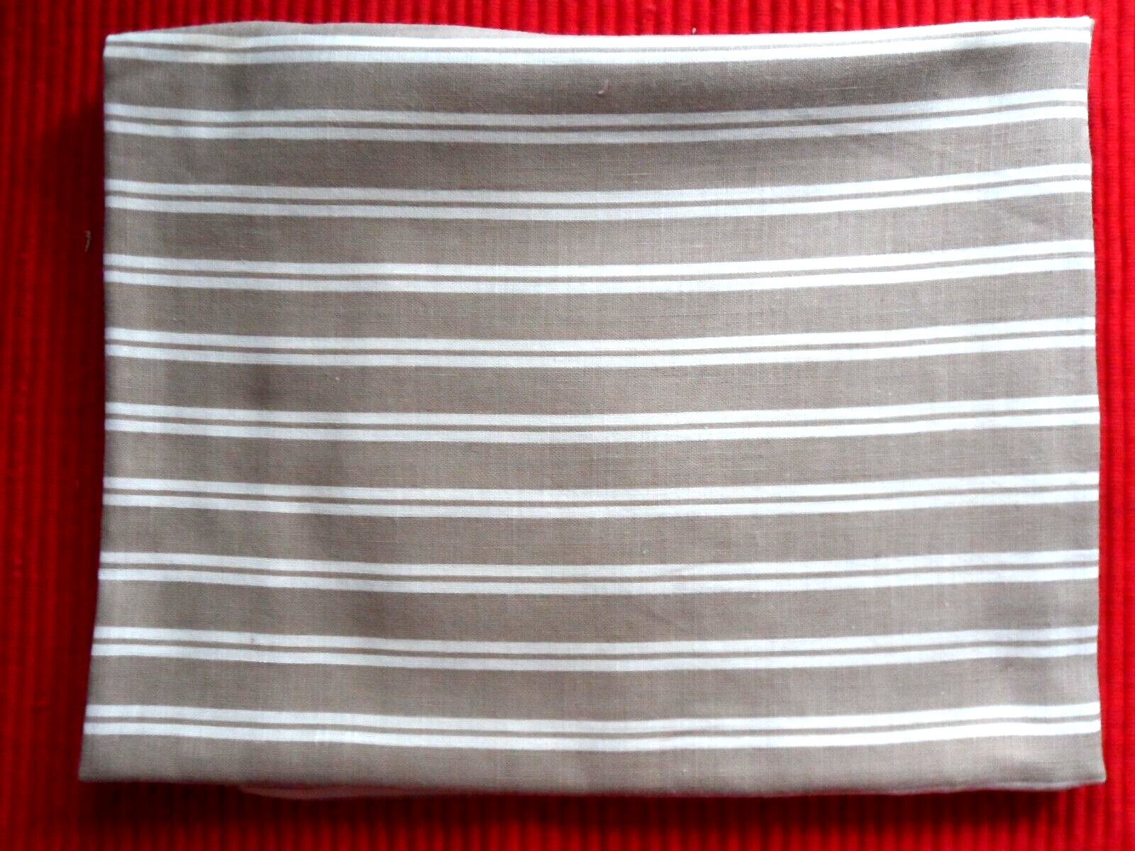Vintage Feed Sack Double White Stripe on Light Brown   44\