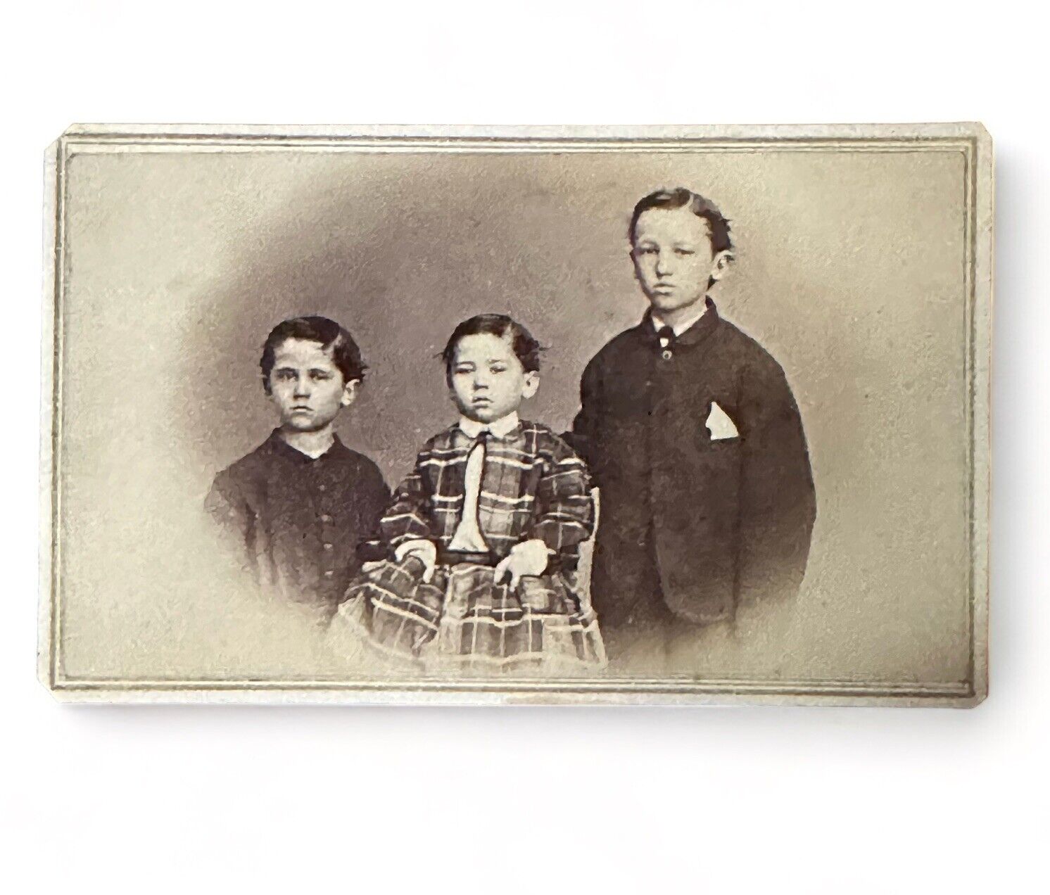 1860’s Antique CDV Emancipated’White’ Children Mixed Race ‘Mulatto’  H. Fetter