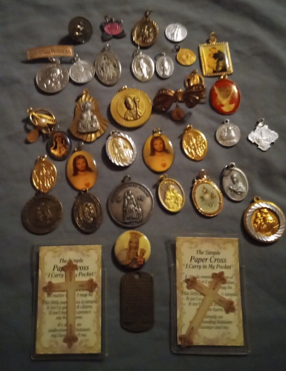 Antique & Vintage Catholic Saint Medal Charm Lot (36)