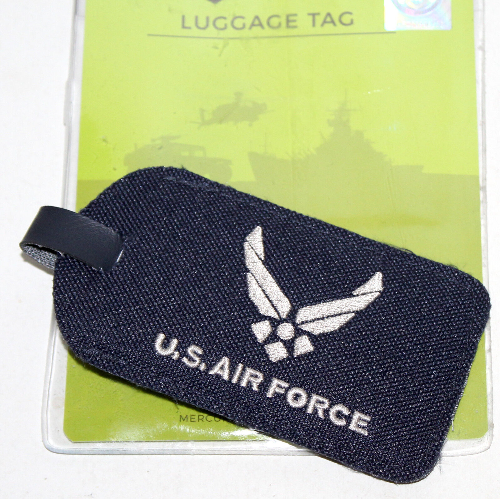 Mercury Luggage Tag USAF military Air Force Official tactical gear blue silver