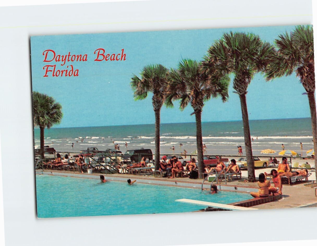 Postcard Pool & Ocean View Daytona Beach Florida USA