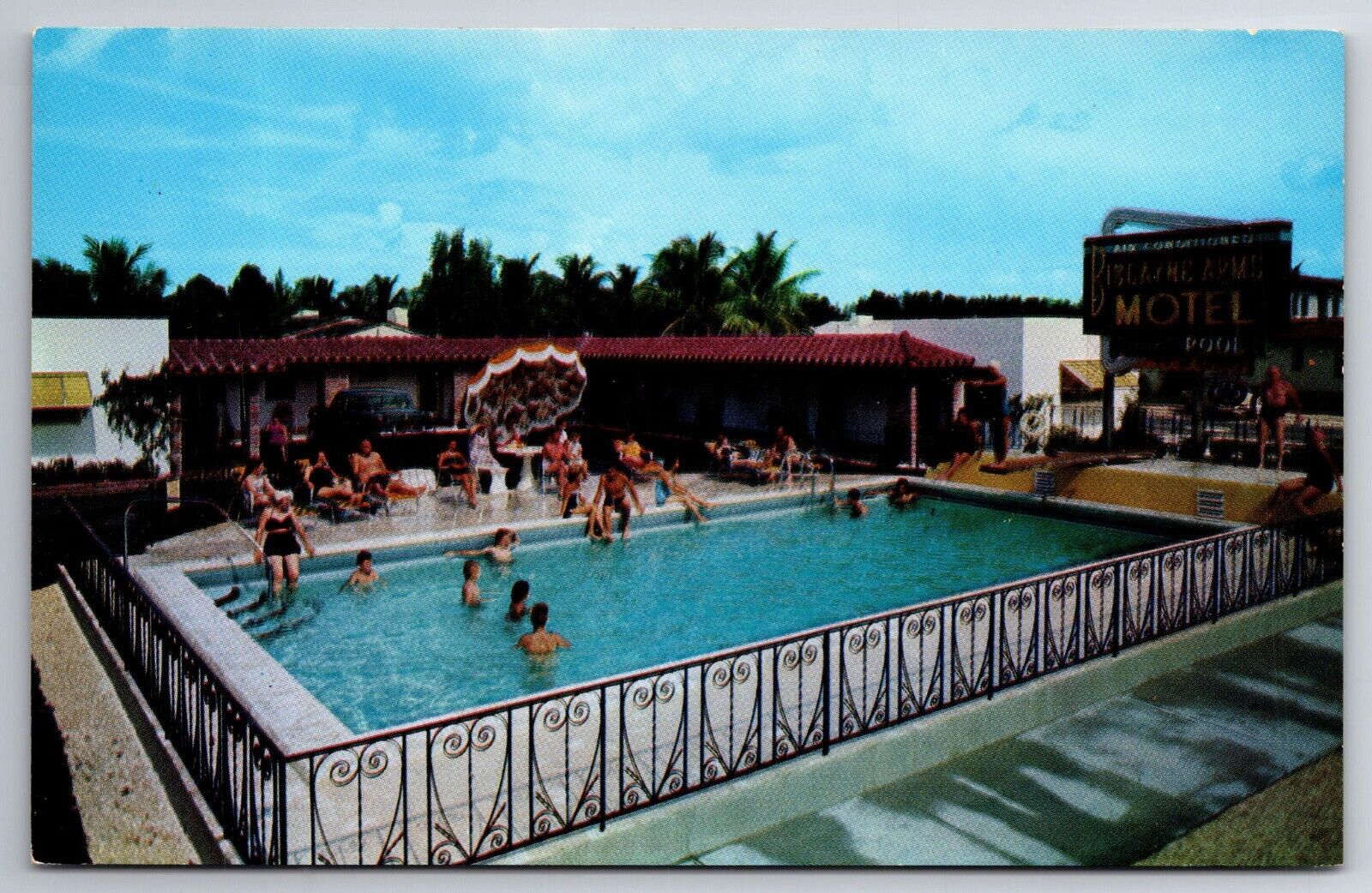Vintage Postcard Biscayne Arms Motel Miami Florida FL
