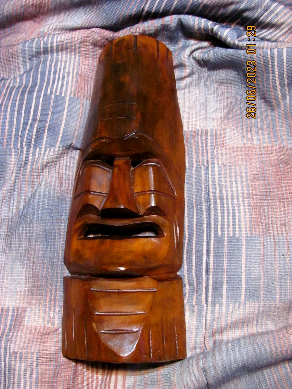 Large Vintage African/Asian Wooden Hand Carved 21\