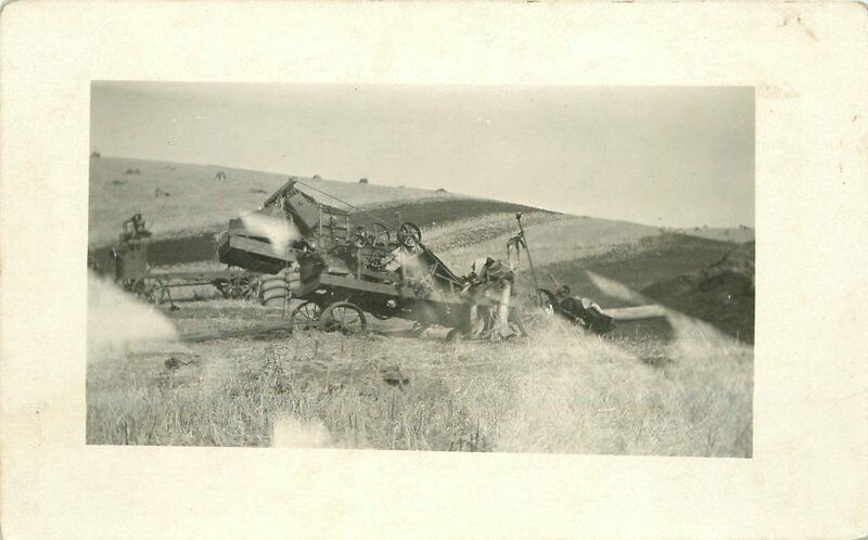 Abandoned Machinery 1920s Farm Agriculture RPPC Photo Postcard 6055