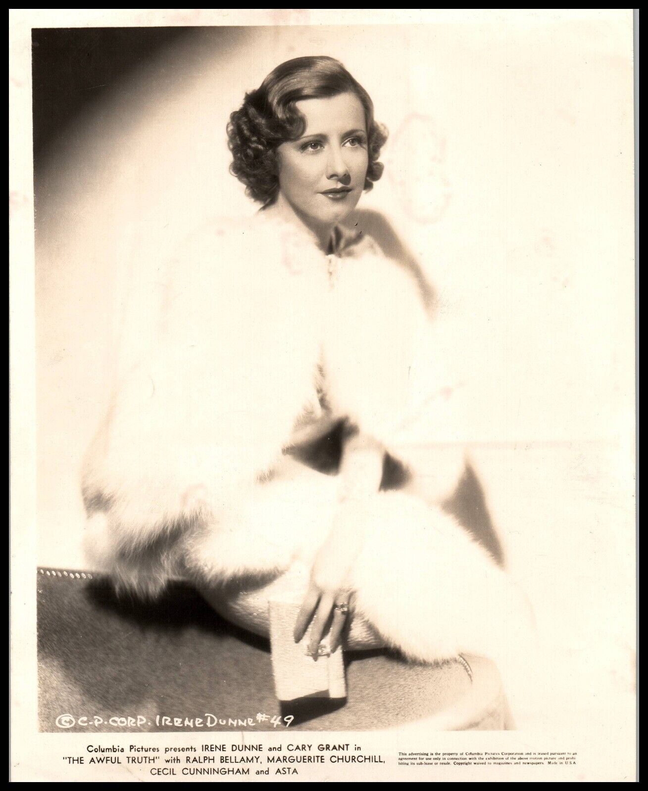 Hollywood Beauty IRENE DUNNE STYLISH POSE 1930s STUNNING PORTRAIT  Photo 300