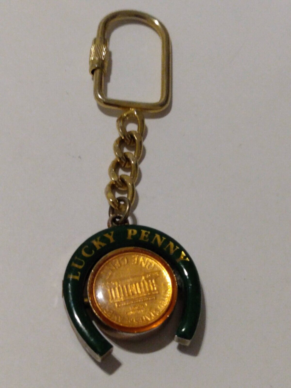 Las Vegas Lucky Penny Horseshoe Spinner Keychain