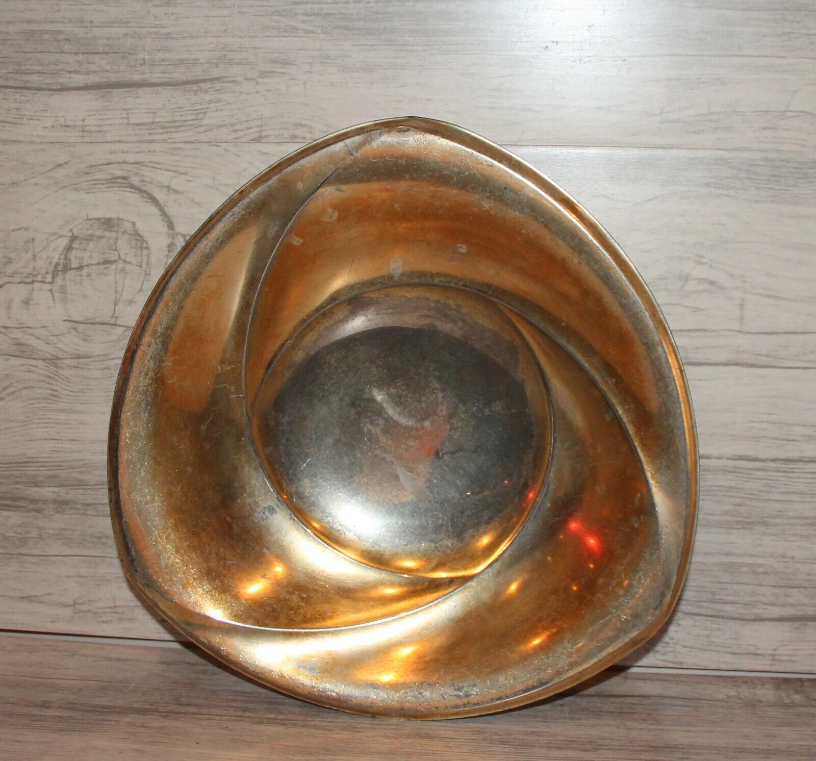 Vintage footed metal bowl