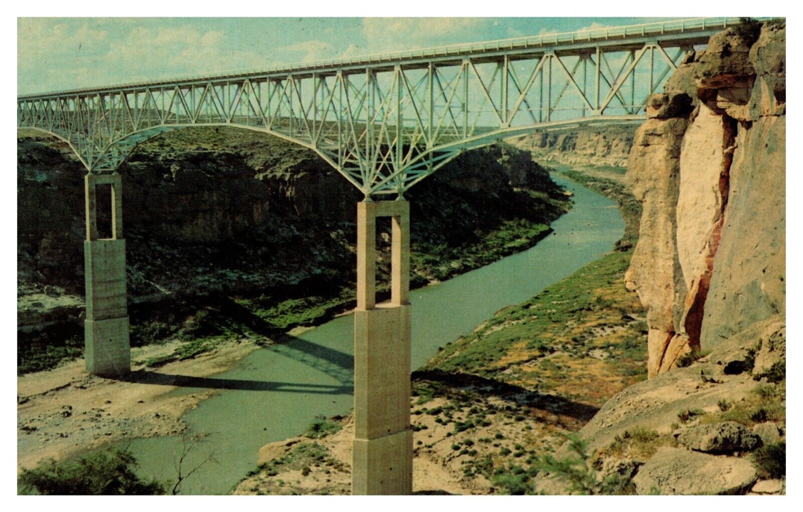 Pecos TX Texas Pecos River High Bridge West Texas Chrome Postcard