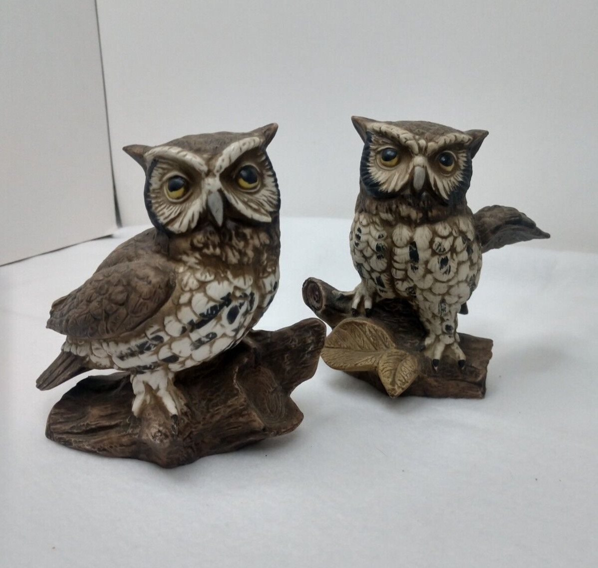Ceramic Owl Pair Made by HOMCO in Taiwan 4.5 in MCM Vintage circa 1957- 1970\'s