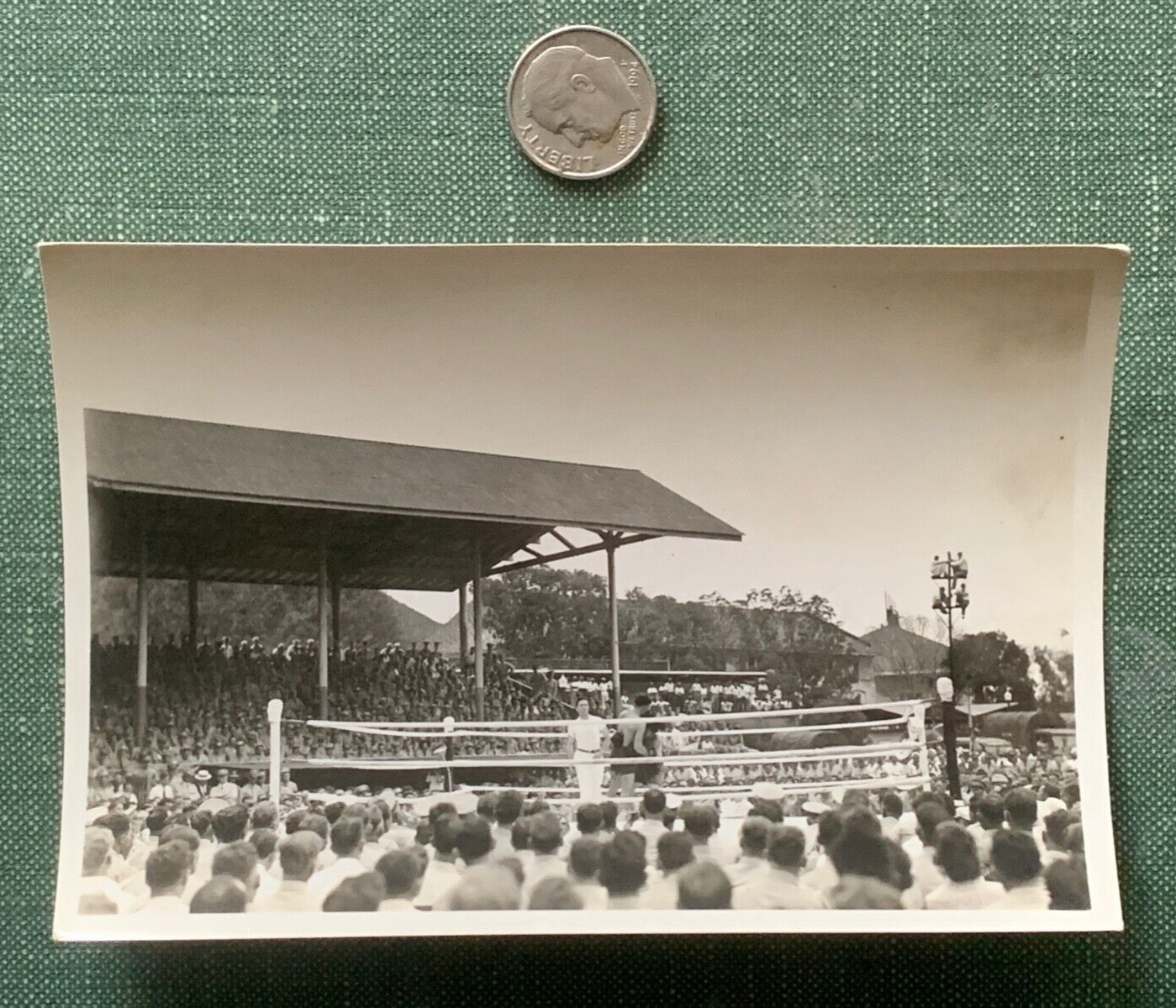 1930s FORT DAVIS PANAMA CANAL ZONE PHOTO BOXING MATCH / RING  MILITARY SPORTS 