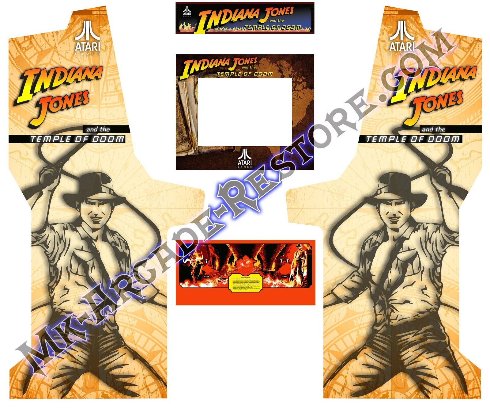 Indiana Jones Side Art Arcade Cabinet Kit Artwork Graphics Decals Print
