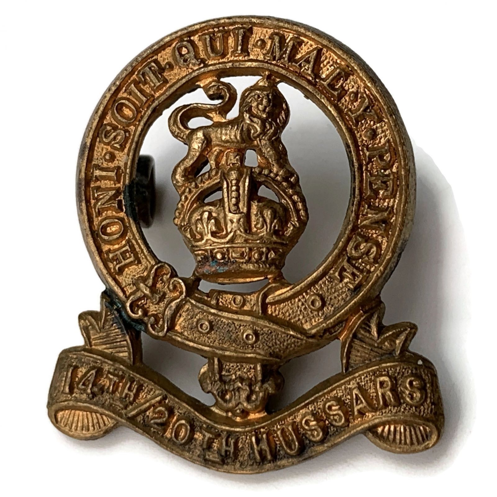 Original 14th / 20th Kings Hussars Regiment King\'s 14th/20th Collar Badge