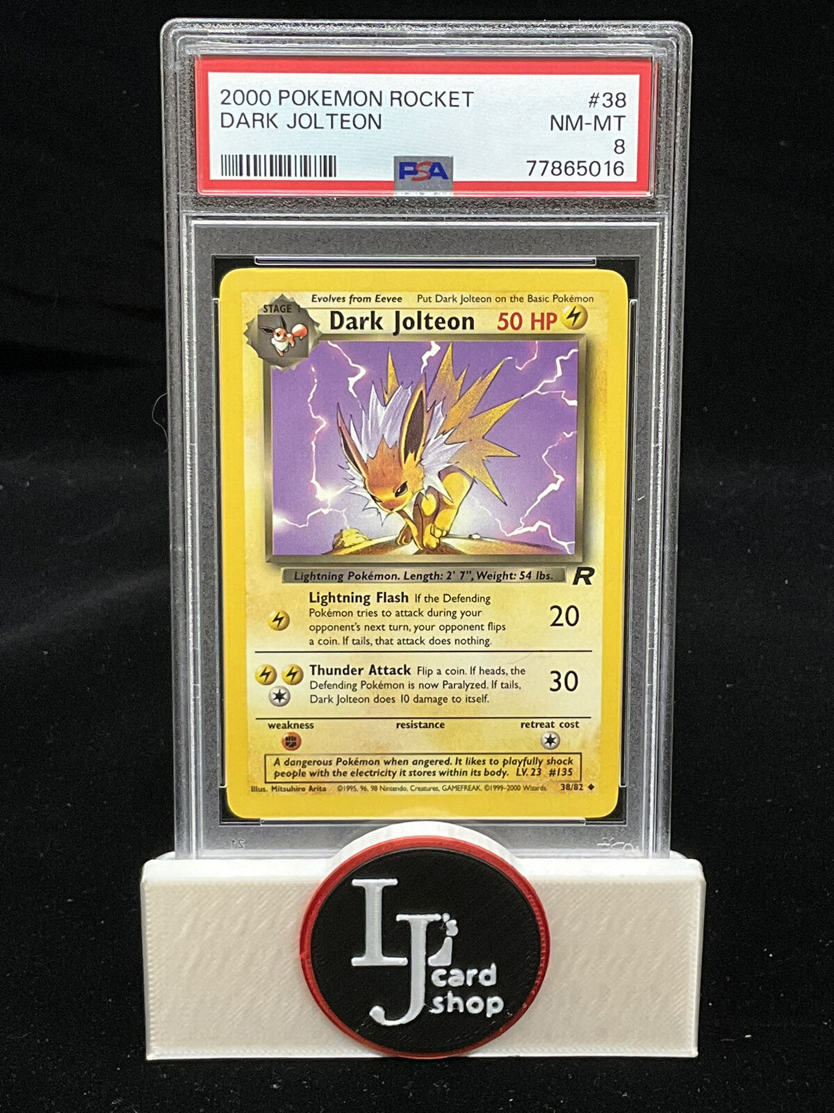 2000 Pokemon Rocket Dark Jolteon #38 PSA 8 (5016) CJC