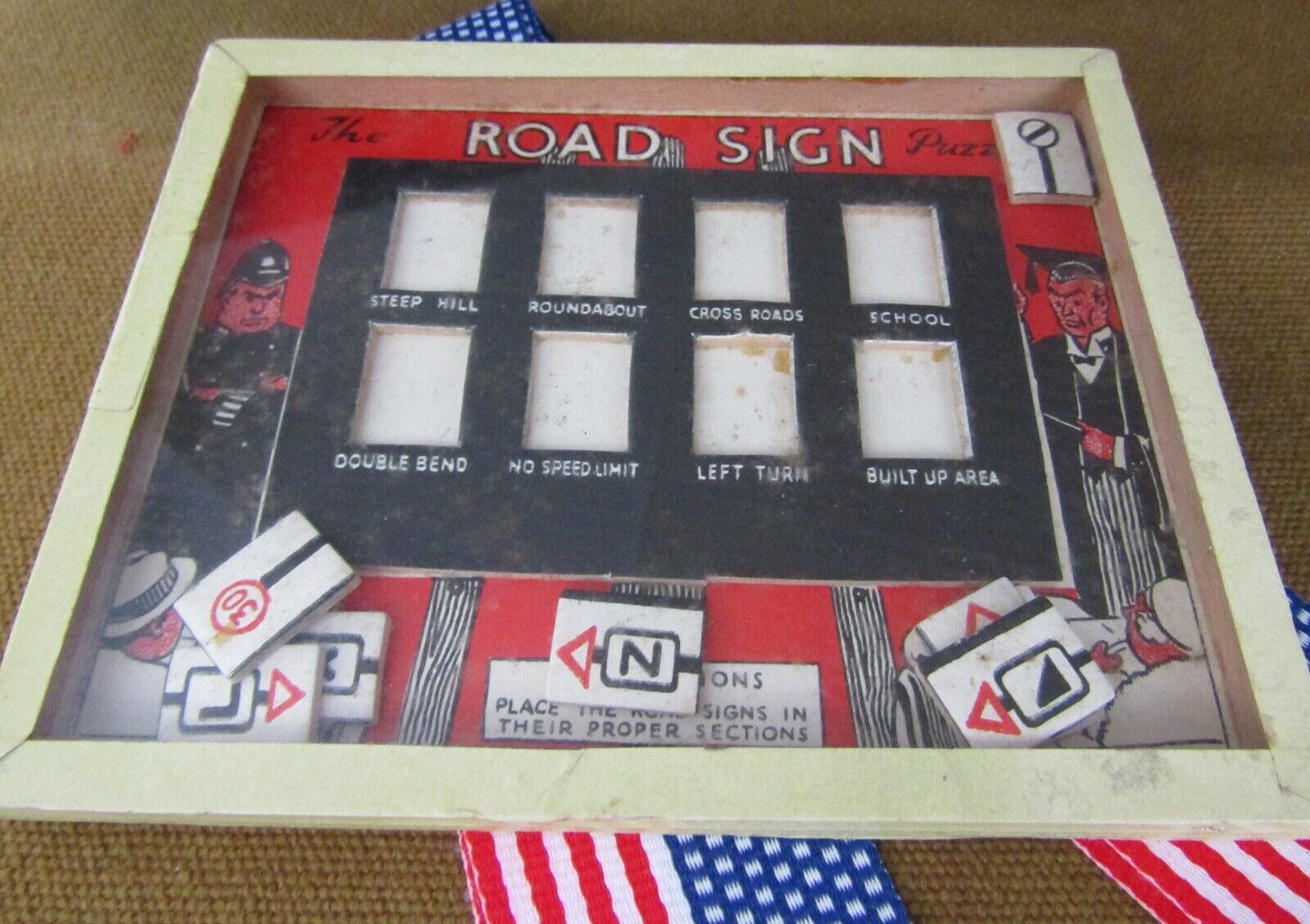 British road sign puzzle vintage scarce original