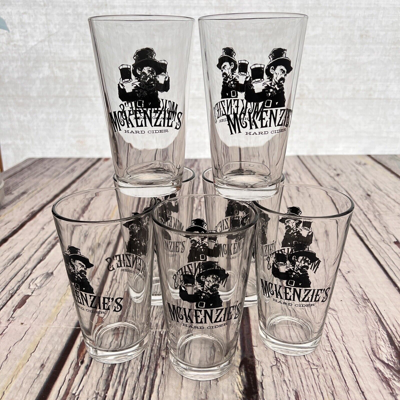 McKenzie\'s Hard Cider Glasses NY, New York - Set of 7