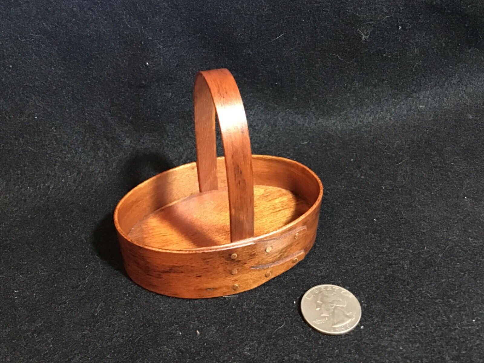 Vintage Miniature Frye's Measure Mill Woodenware Handled Oval Bentwood Carrier