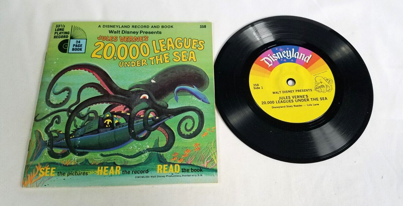 Vintage Disney Read A Long 20000 Leagues Under The Sea Vintage Disney Record